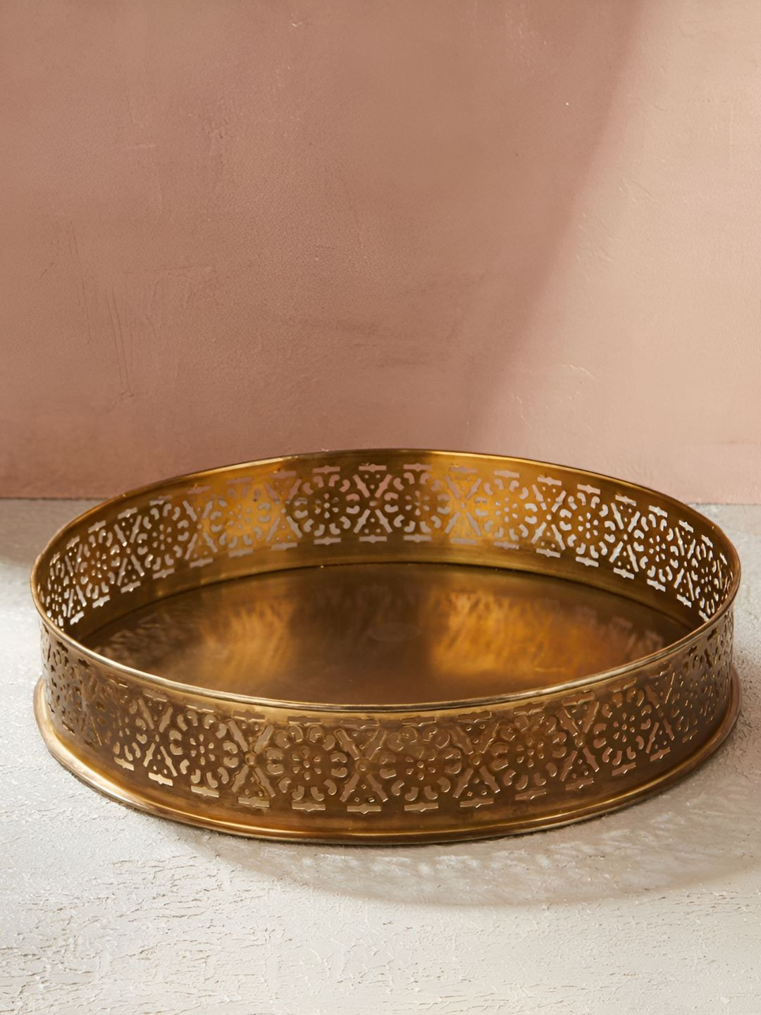 Fabindia Gold-Toned Metal Serving Tray