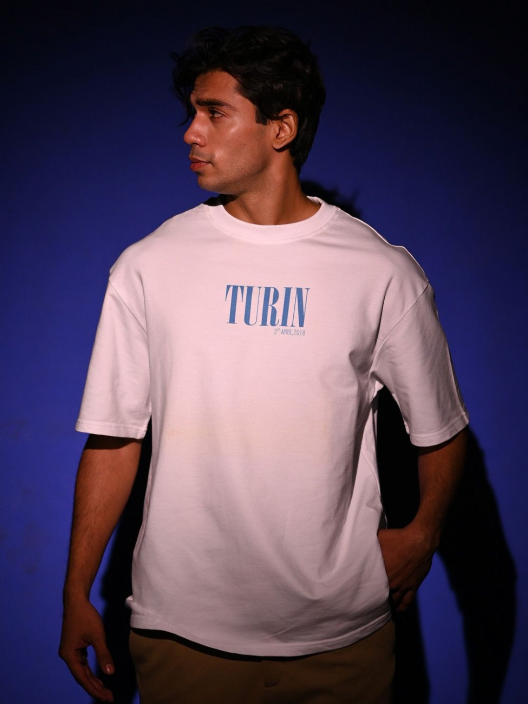 Shop Football Standing Ovation In Turin Solid Round Neck Oversized T-Shirt