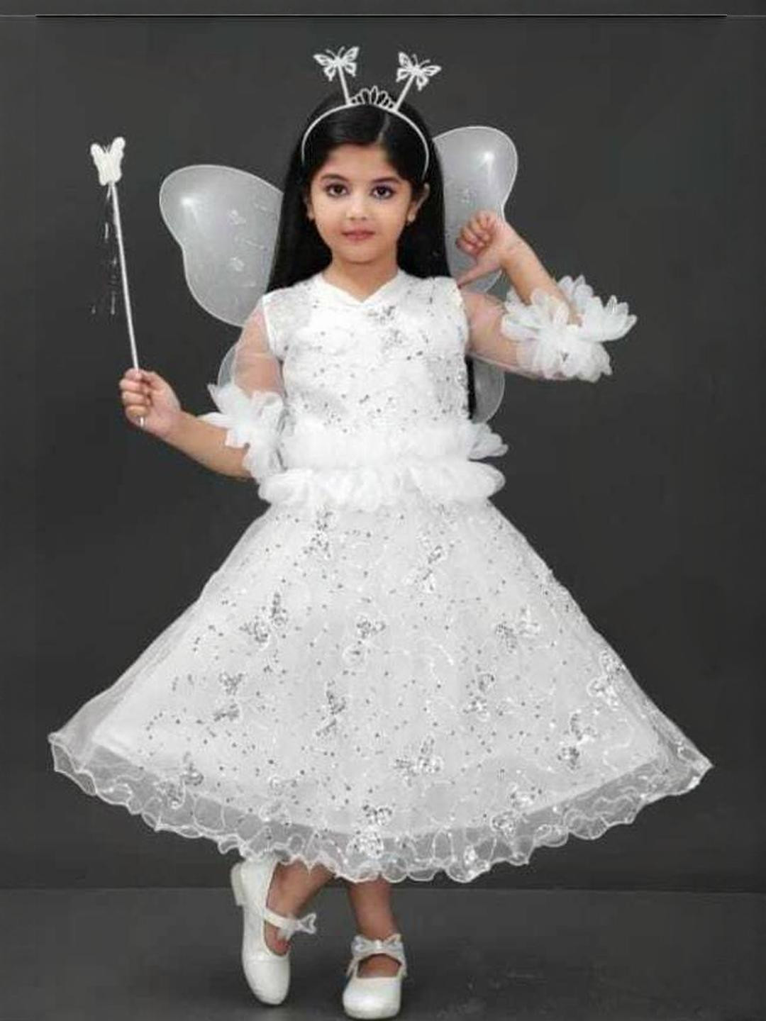 R K S FASHION Girls Nylon Fit and Flare Party Dress