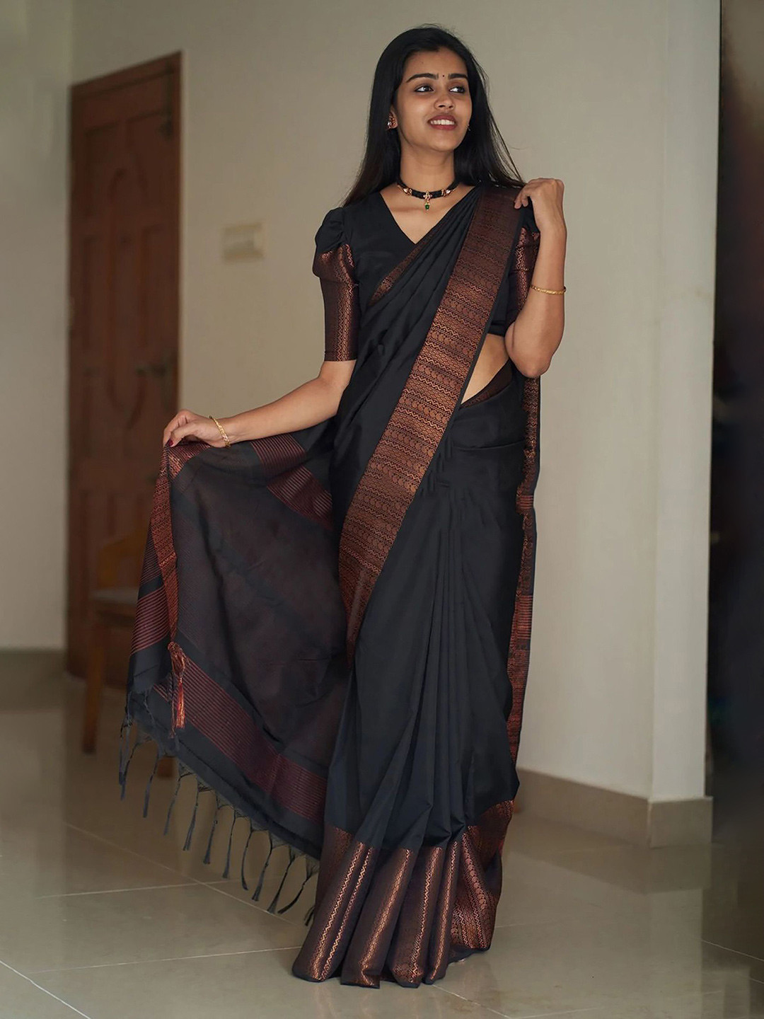 Mitera Banarasi Saree with Zari Woven Design Border