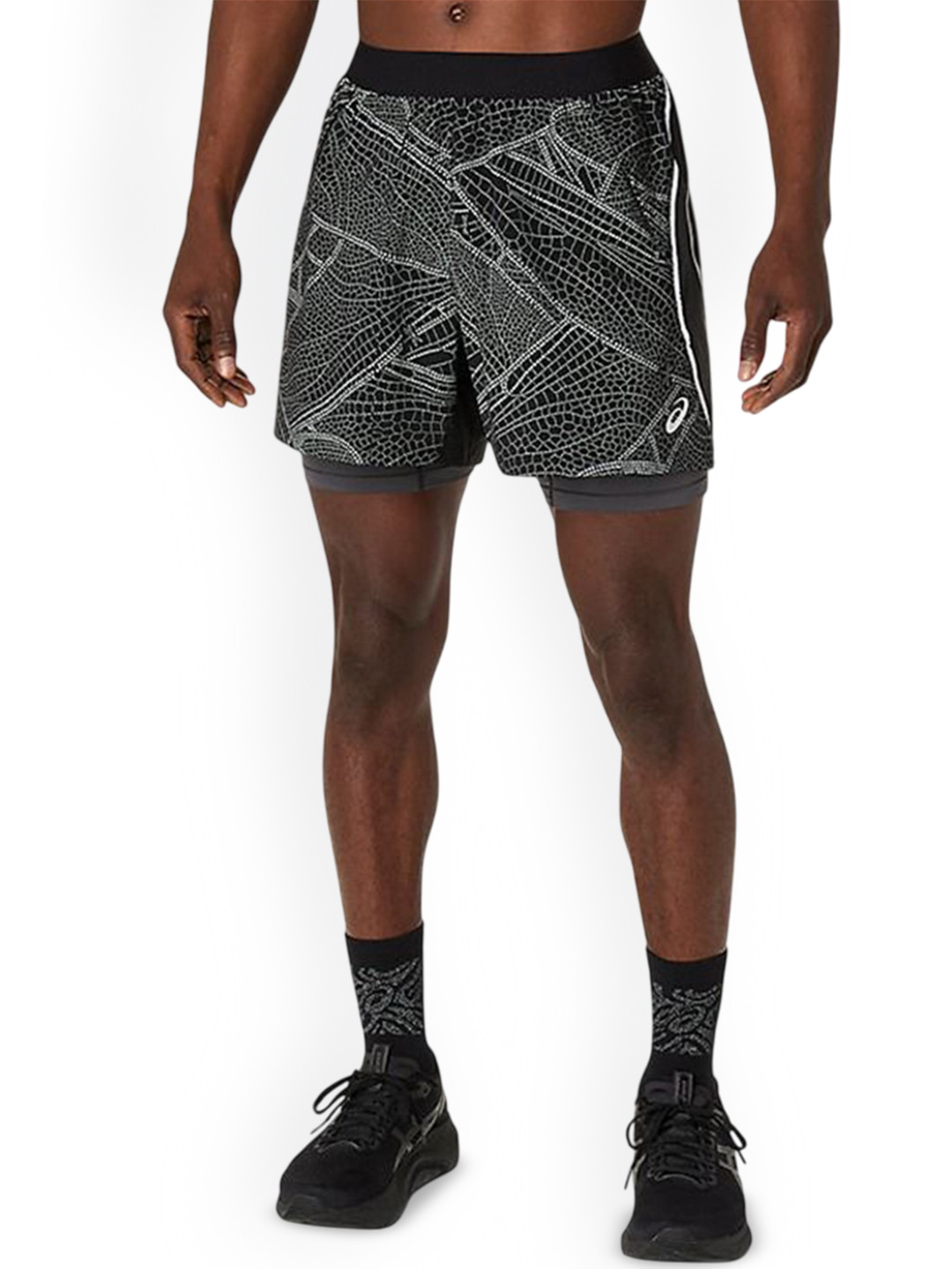 ASICS  Limited Series Lite-Show Men Abstract Printed Mid Rise Running Sports Shorts