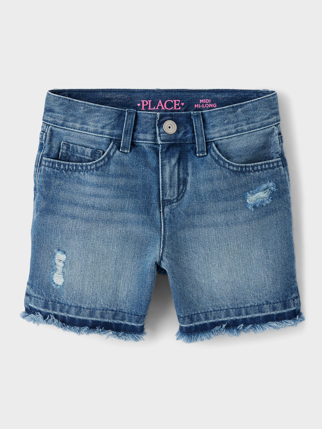 THE CHILDREN'S PLACE Girls Washed Distressed Denim Shorts