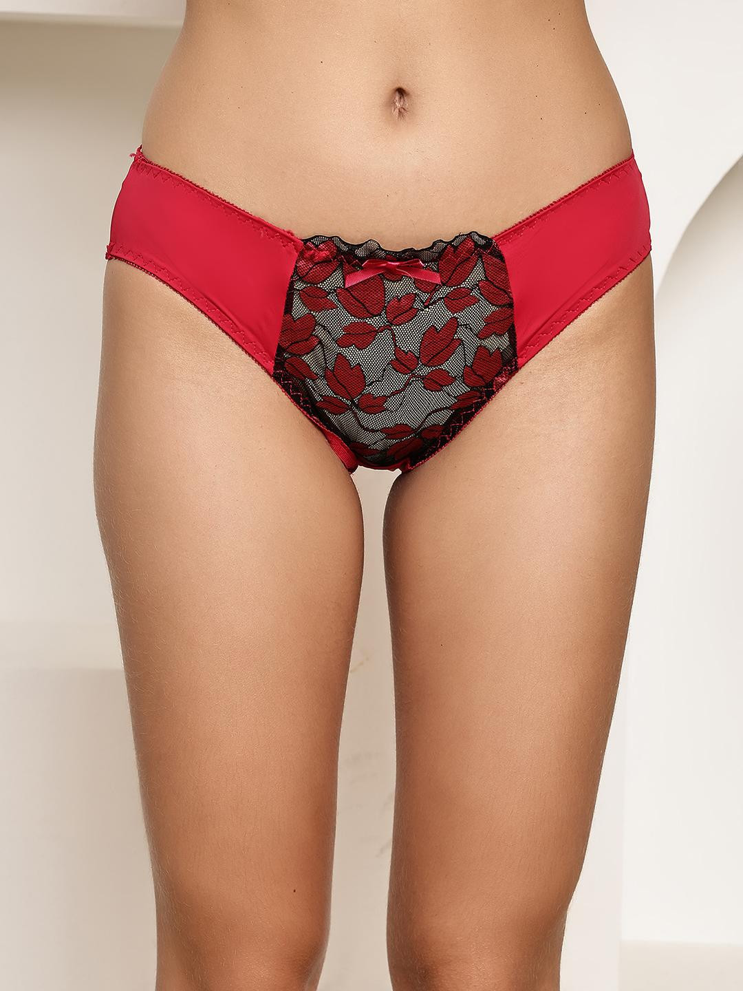 PrettyCat Women Polyester Mesh Panel Briefs