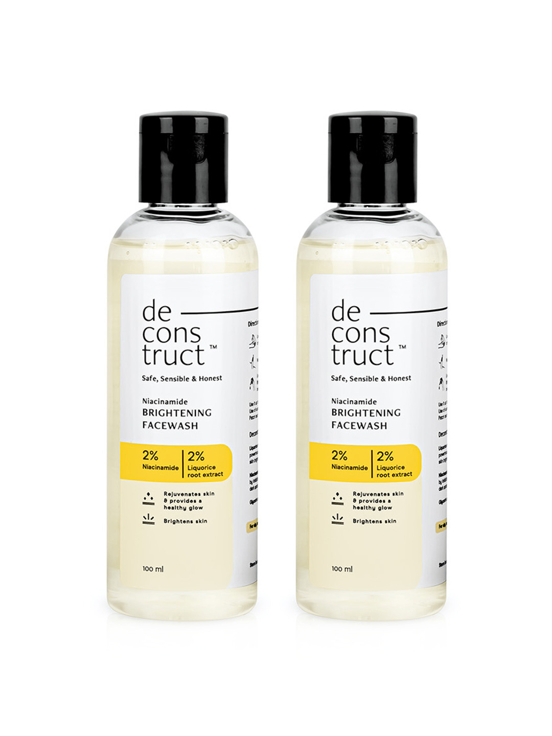 deconstruct Set of 2 Brightening Face Wash with Niacinamide for Pigmentation - 100 ml each
