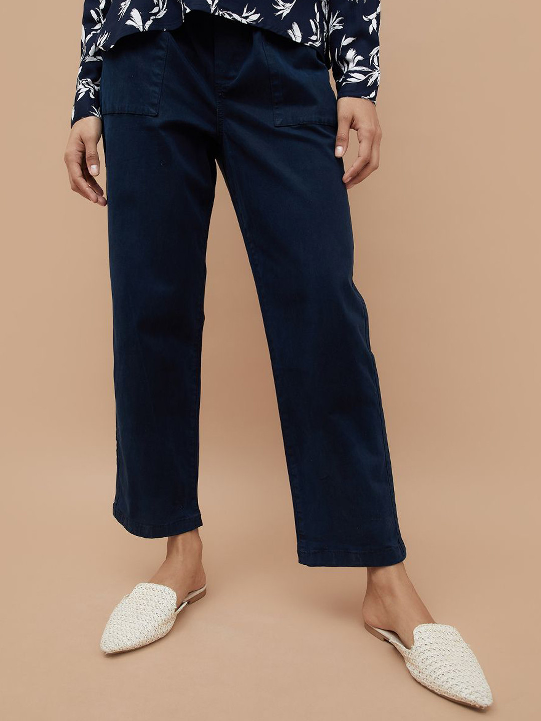 Fame Forever by Lifestyle Women Mid-Rise Cropped Cotton Trousers