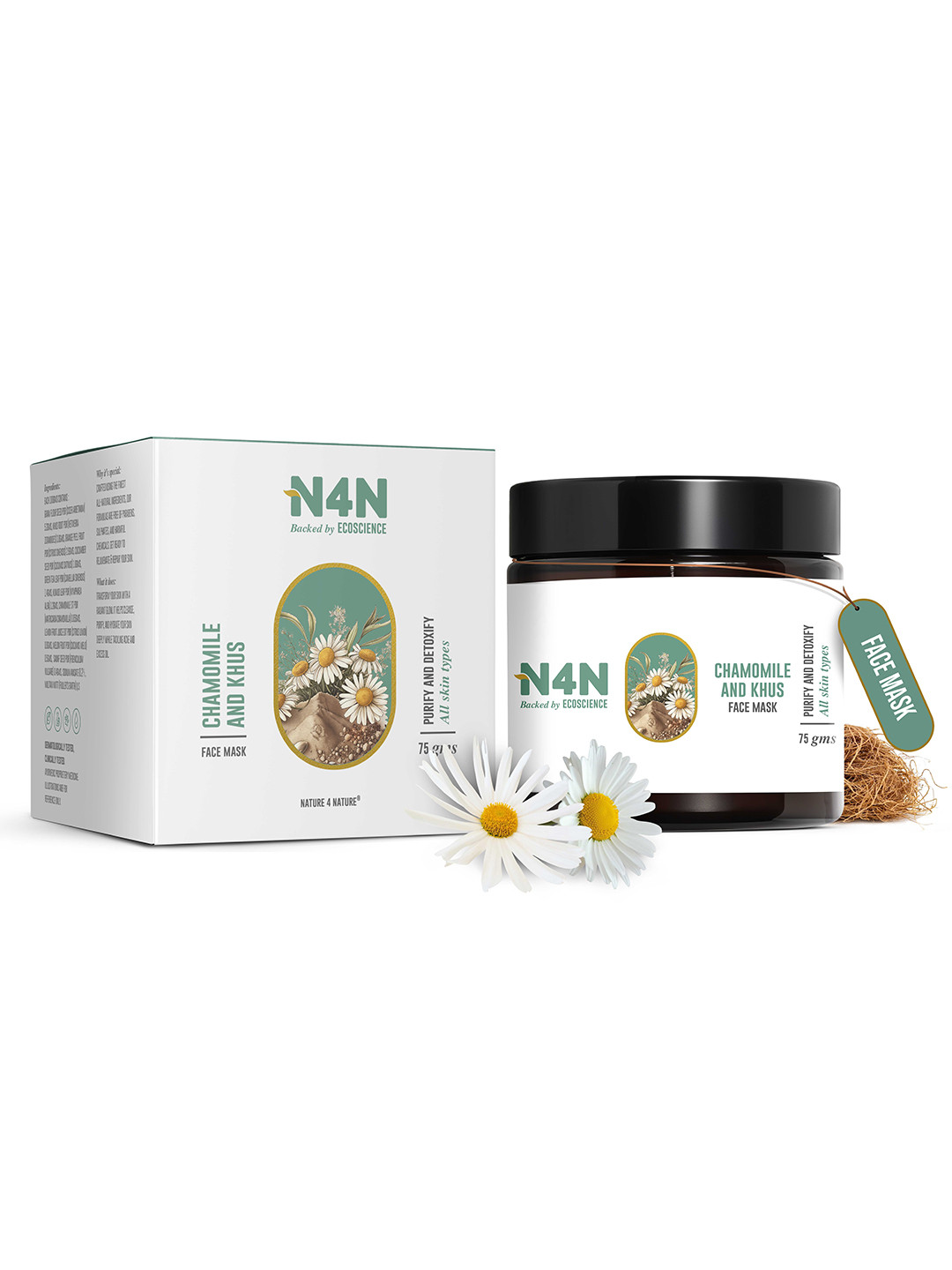 N4N  Detoxifying Face Pack With Chamomile & Khus Khus - 75g