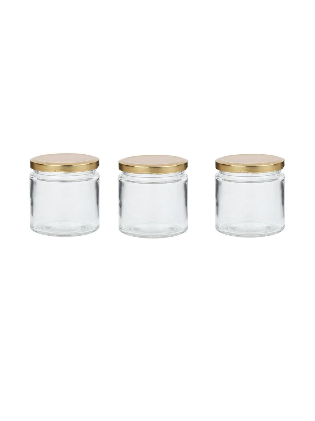 SOMIL Set Of 3 Cylinder Glass Jar Container