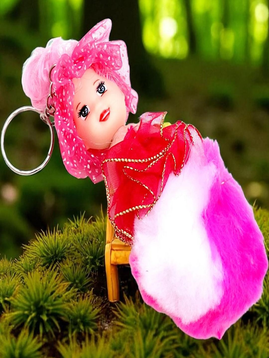 ADOREAL Pink Doll Keychain And Keyring Dark