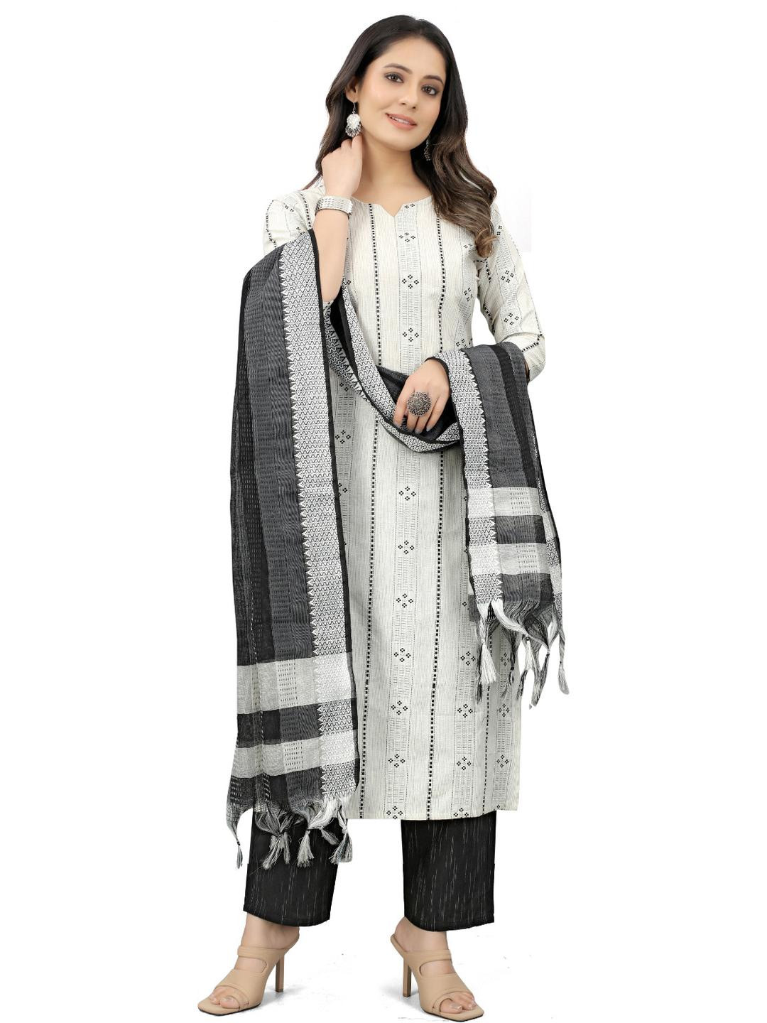 MISBA COLLECTION Women Woven Design Regular Kurta & Trousers With Dupatta