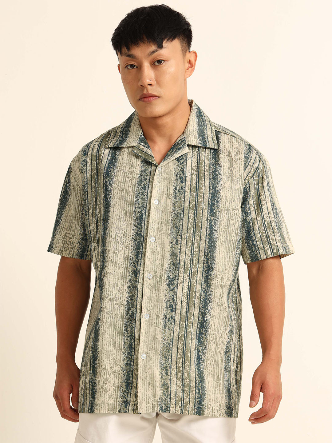 THE BEETEL HOUSE Men Comfort Oversized Fit Abstract Printed Pure Cotton Casual Shirt
