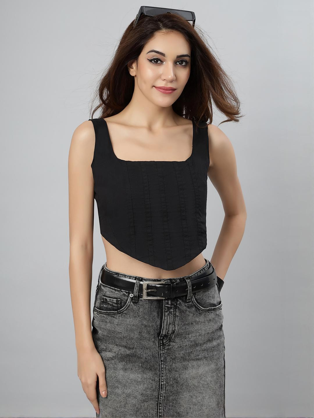 HERE&NOW Women Black Corset top
