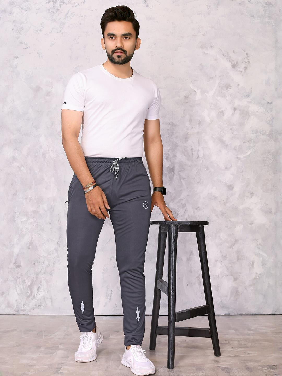 Moda Rapido Men Plain Lycra Trackpant for Casual & Gym Wear