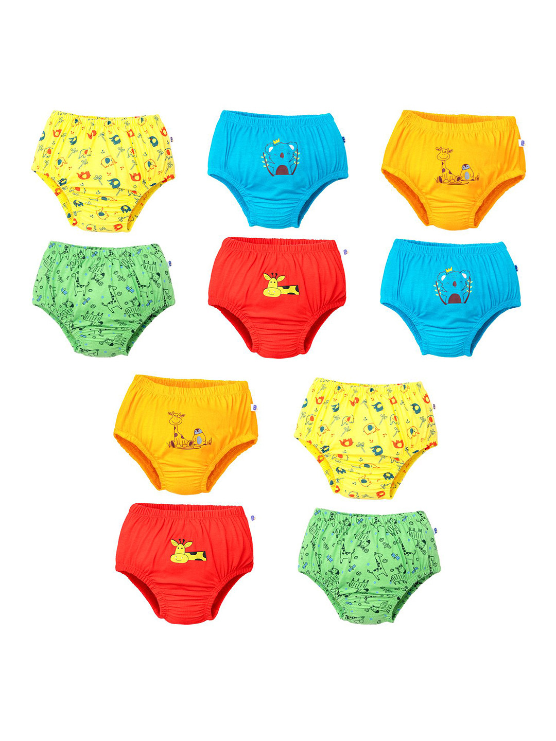 SuperBottoms Kids Pack Of 10 Pure Cotton Basic Briefs BAS-UND-U-V2-BR-WW-4_6Y-10P