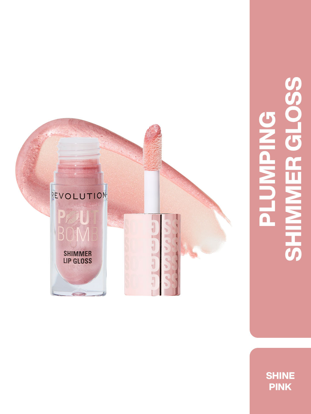Makeup Revolution London Pout Bomb Shimmer Lip Gloss 4.5ml - Shine Pink