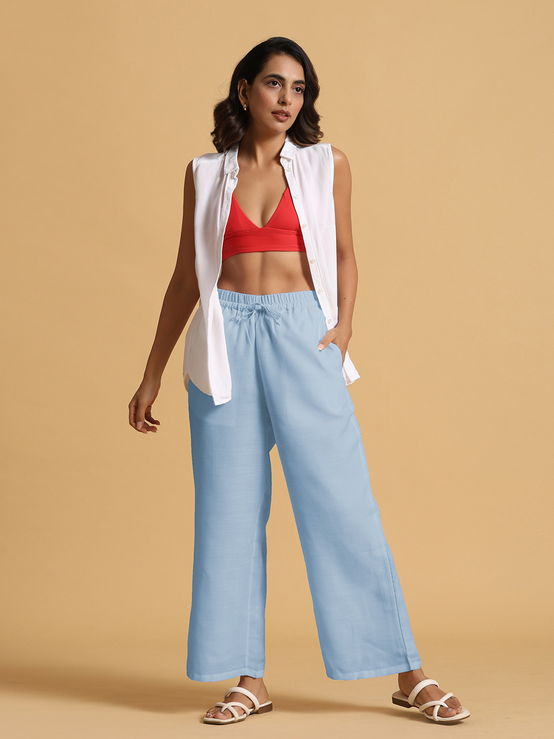 trueBrowns Drawstring True Straight Fit Trousers