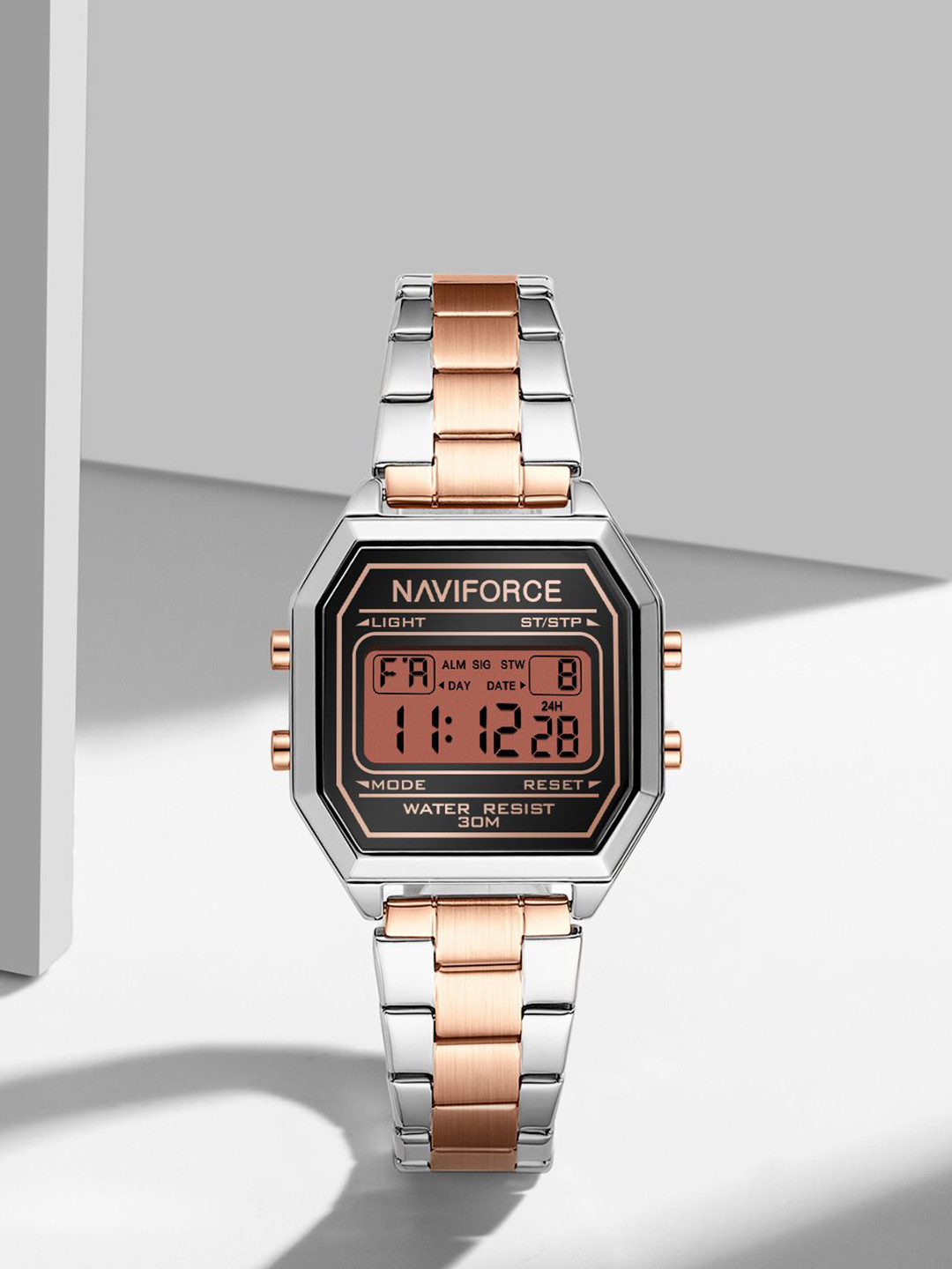 Naviforce Women Stainless Steel Bracelet Style Straps Digital Watch NF5063S_S B RG