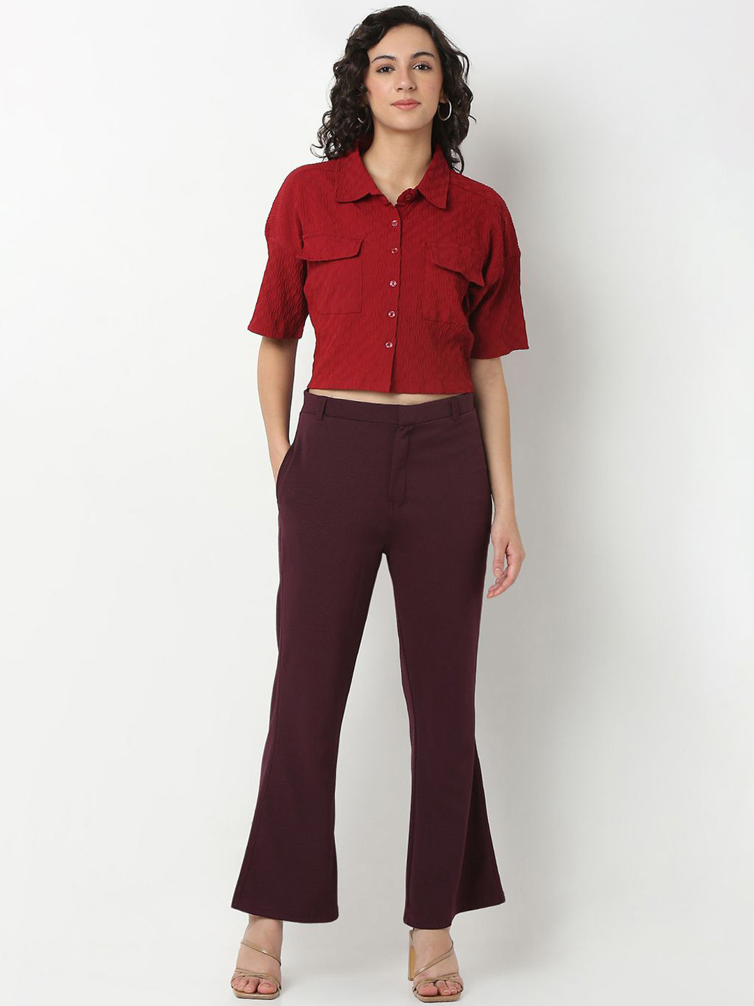 Smarty Pants Self Design Shirt & Trousers Co-Ords Set