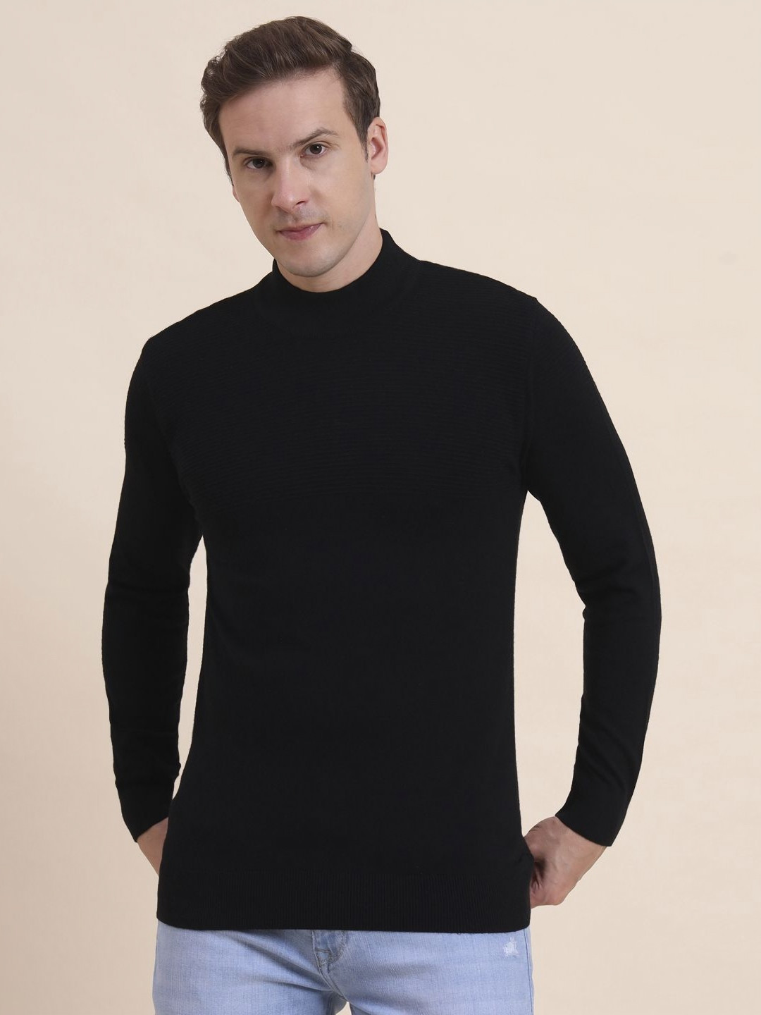 JADE BLUE Turtle Neck Long Sleeves T-shirt