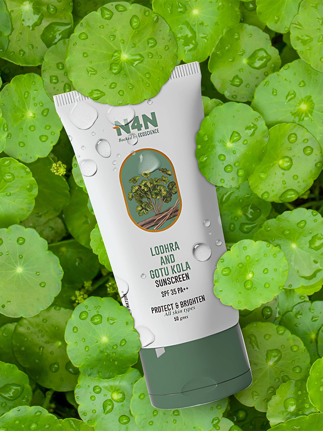 N4N  Lodhra And Gotu Kola Sunscreen Spf 35 Pa+ - 50 ml