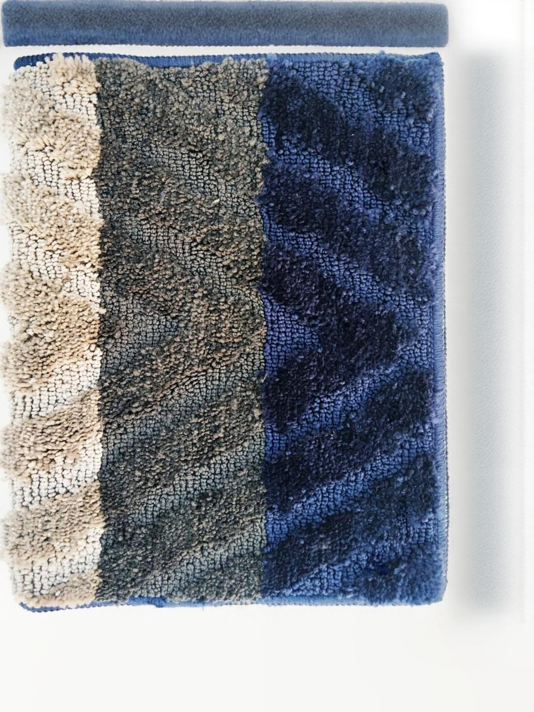 CROWN MATTINGS Navy Blue 1400 GSM Microfibre Bath Rugs