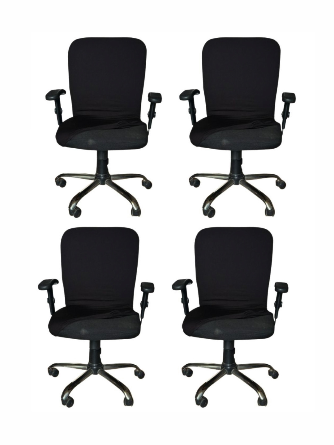 Lazi 4 Pieces Black Chair Covers