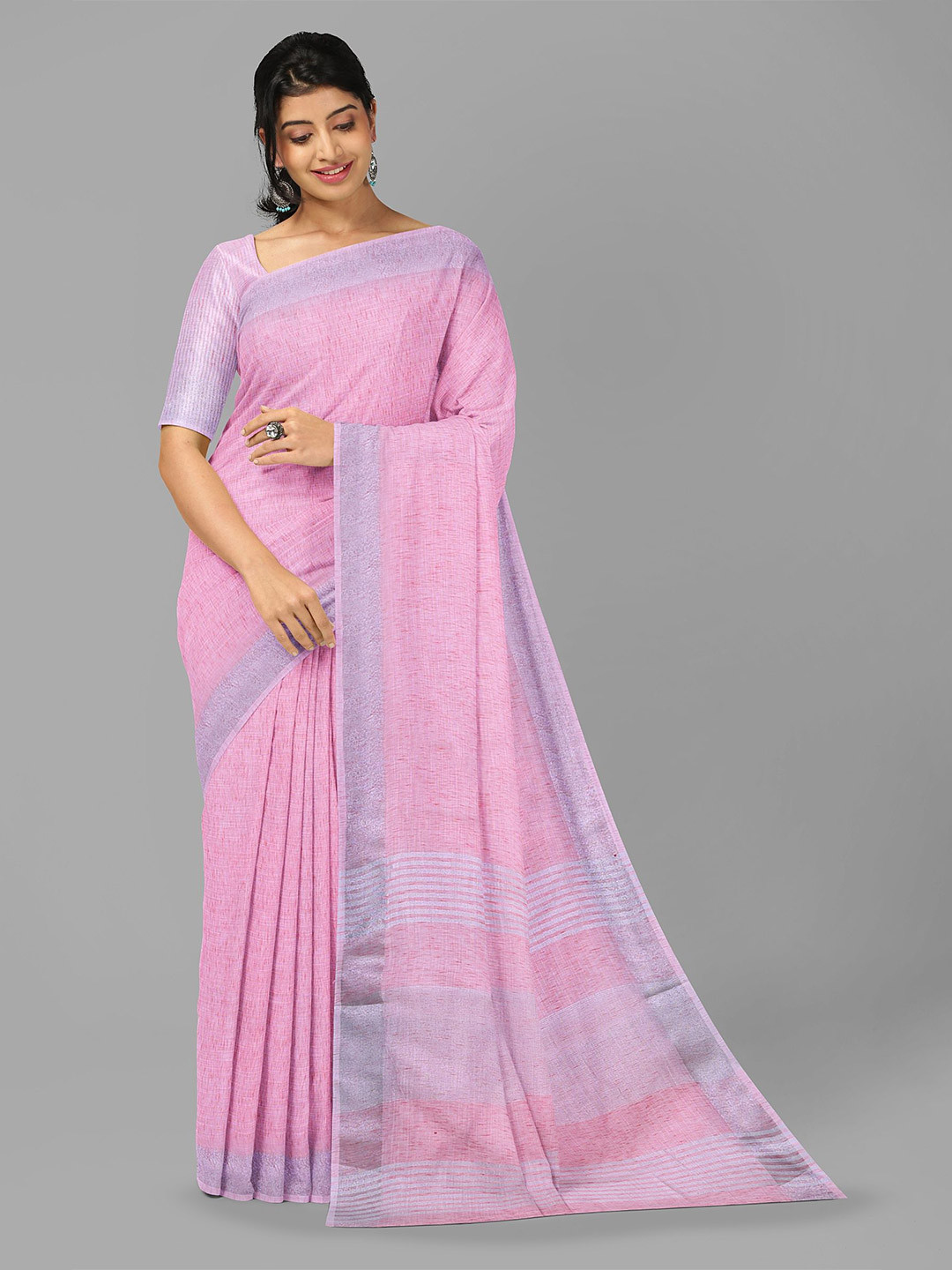 The Chennai Silks Solid Zari Boder Bhagalpuri Saree