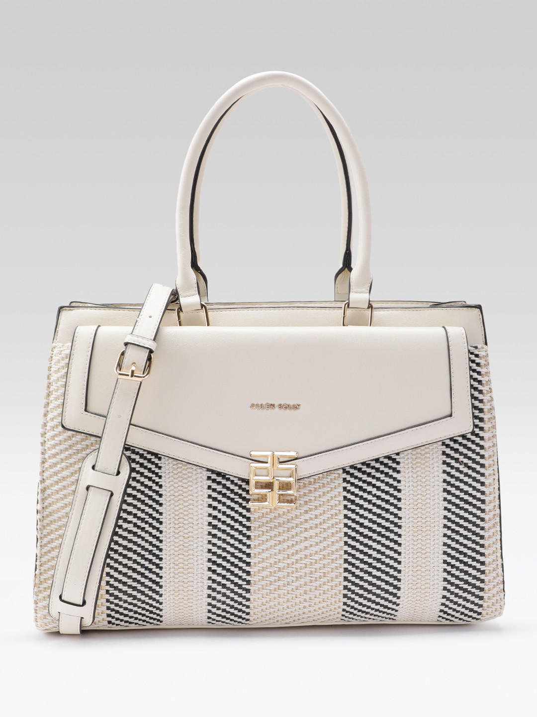 Allen Solly Striped Handheld Bag with Laptop Sleeves - Up to 14 inch