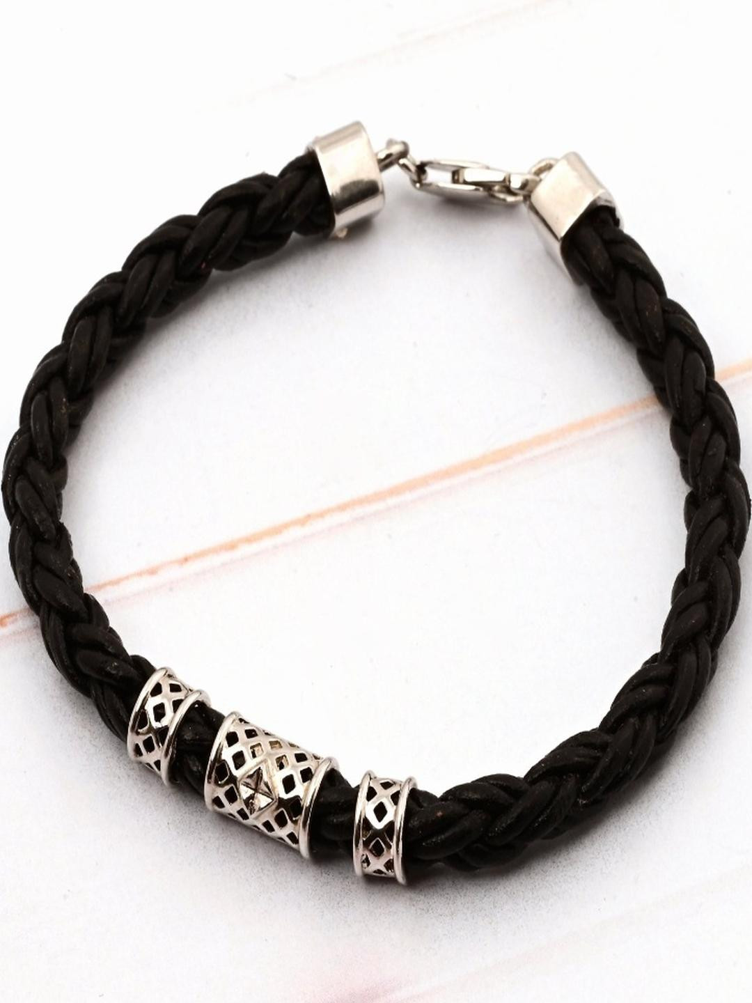 Vinayak Jewellers 925 Sterling Silver The Black Silver Duo Bracelet