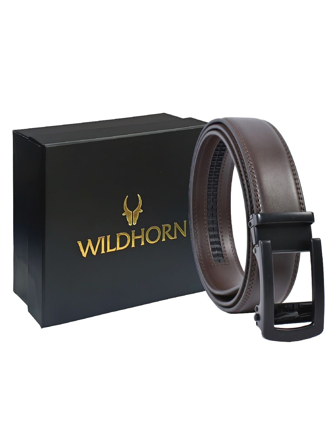 WildHorn Men Autolock Leather Adjustable Formal Belt