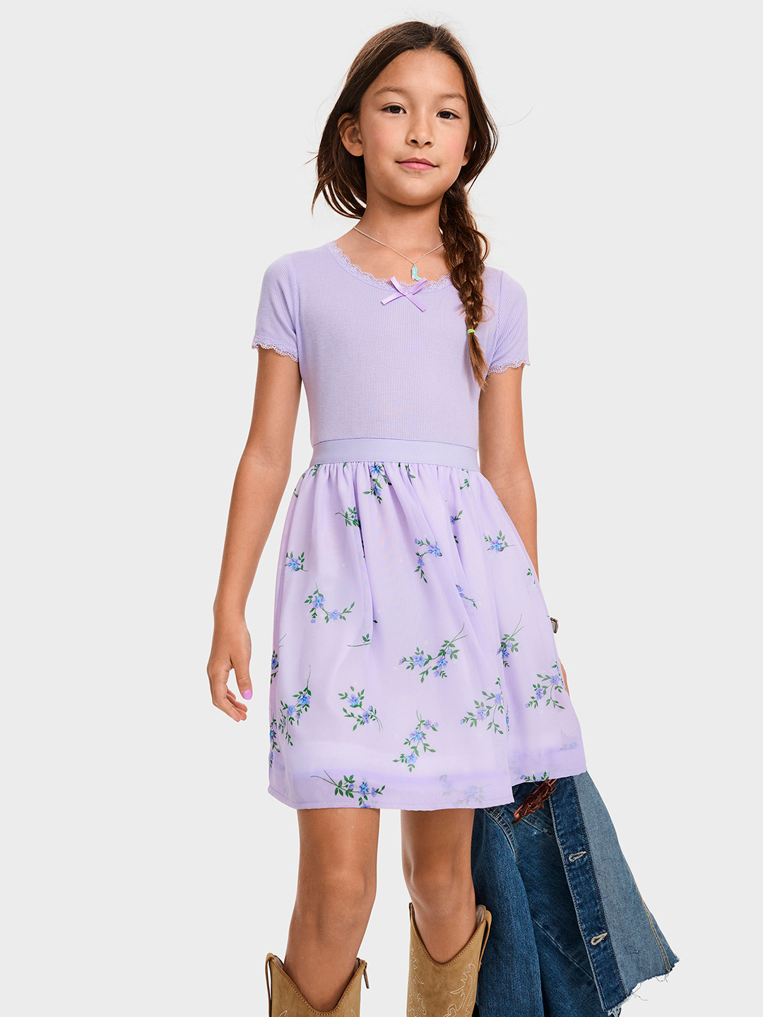 THE CHILDREN'S PLACE Floral Printed Fit & Flare Dress