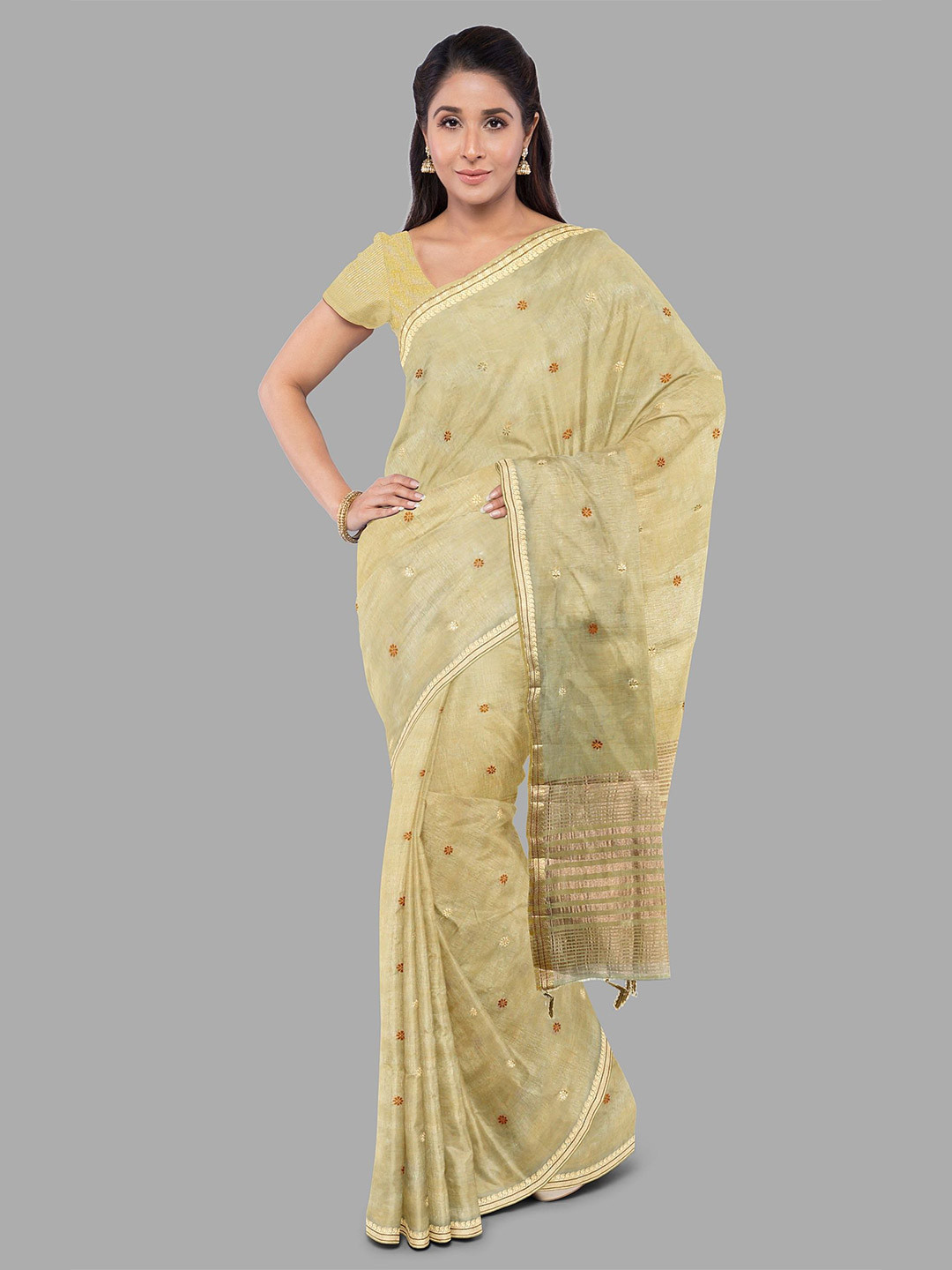 The Chennai Silks Woven Design Tussar Saree