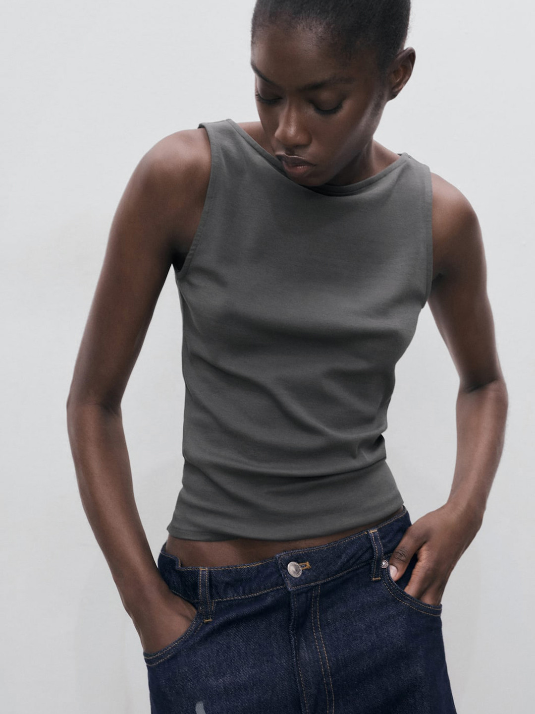 MANGO Boat Neck Top
