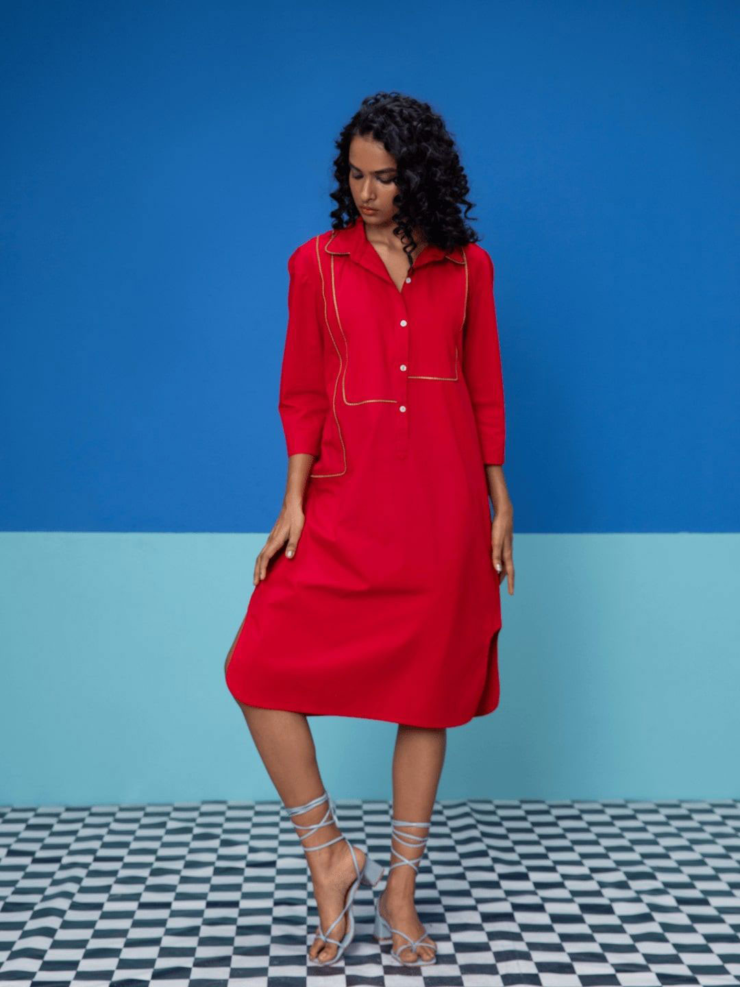 Stylefables Shirt Collar Cotton Shirt Dress