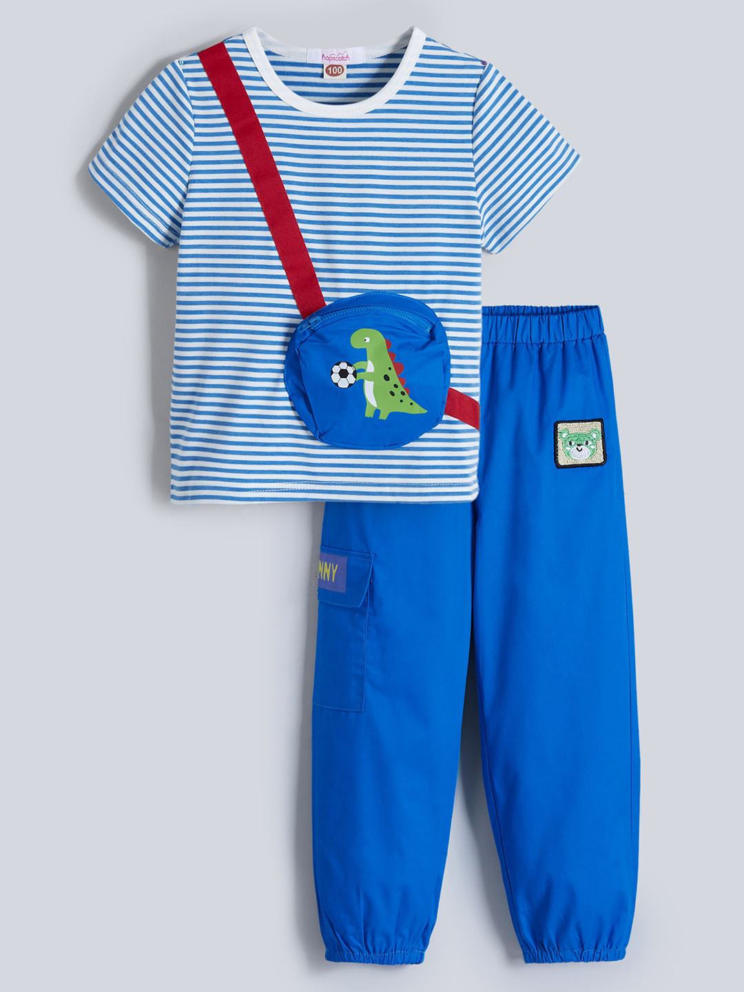2-Pc Dino Applique T-shirt & Joggers