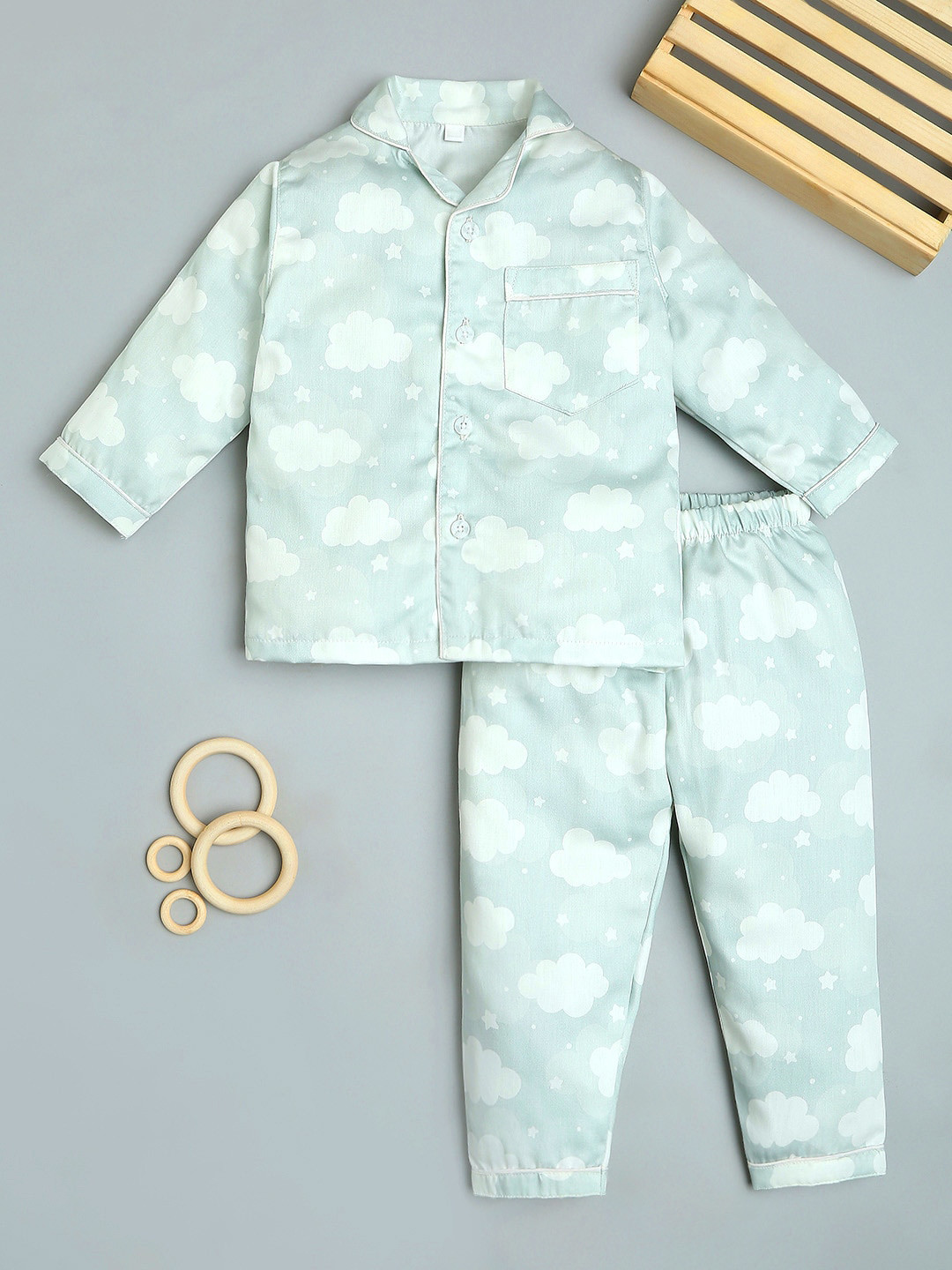 Fancy Fluff Kids Organic Cotton Printed Night suit