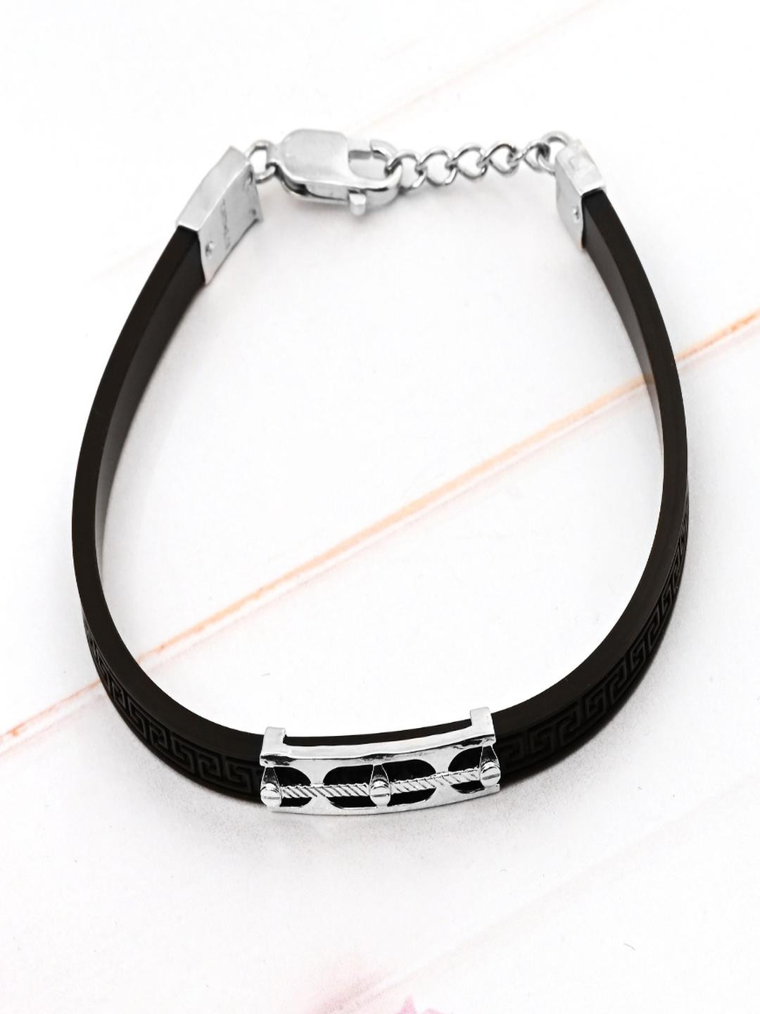 Vinayak Jewellers 925 Sterling Silver The Sleek Noir Silver Belt Bracelet