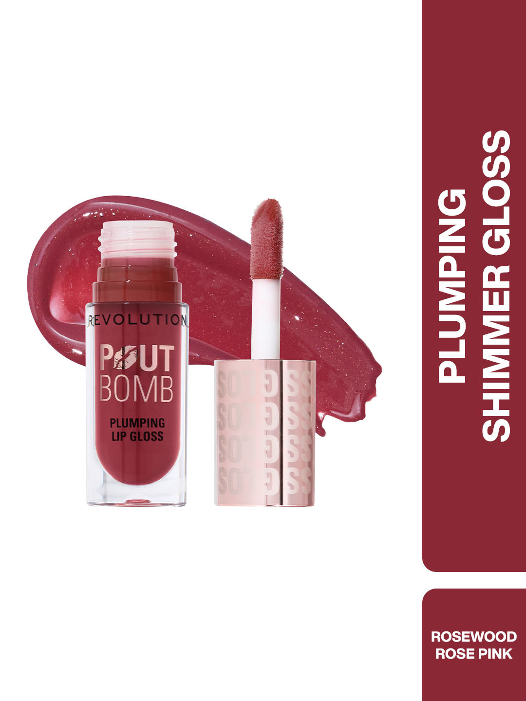 Makeup Revolution London Pout Bomb Plumping Lip Gloss - 4.6 ml - Rosewood Rose Pink
