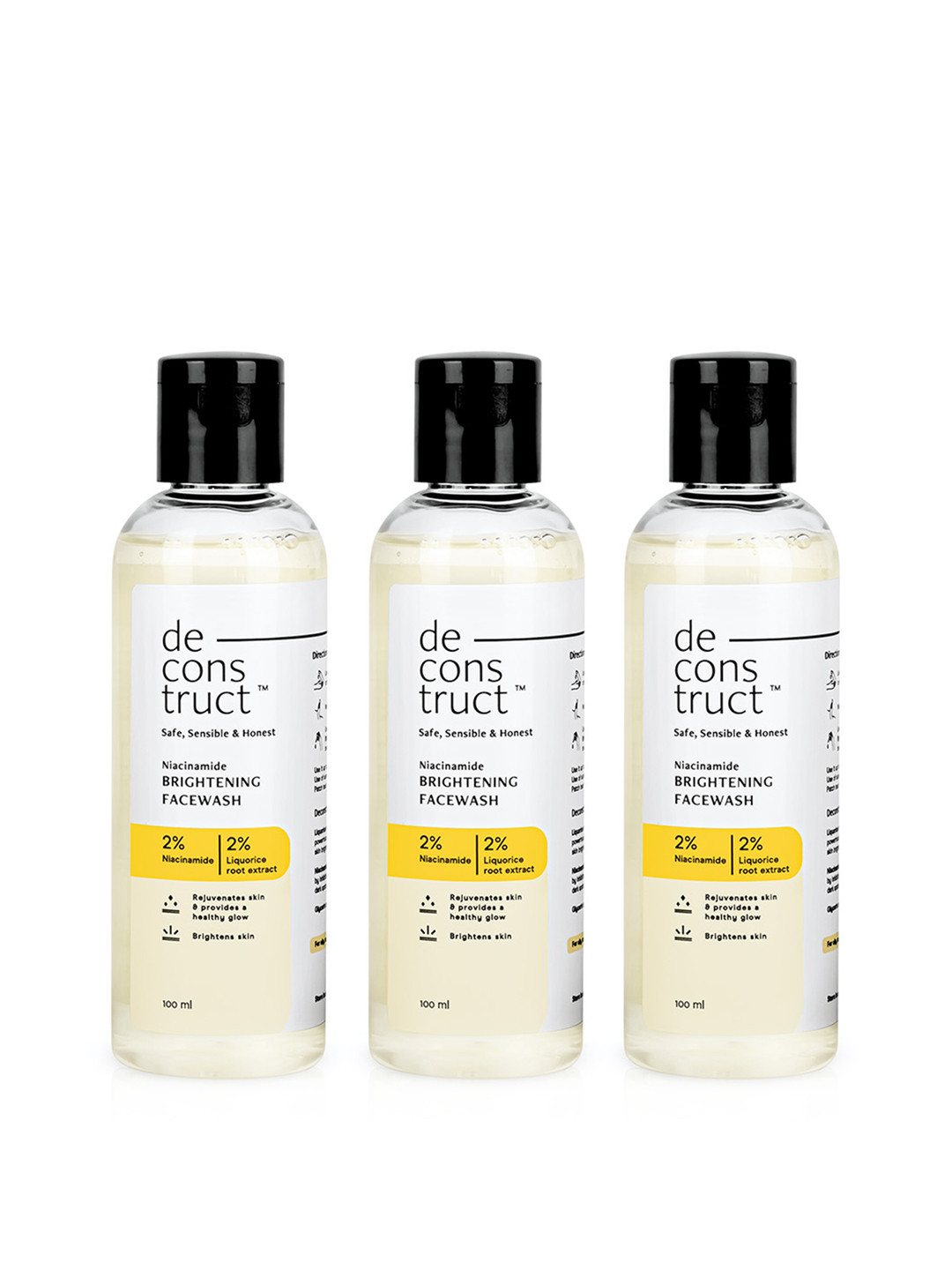 deconstruct Set of 3 Brightening Face Wash with 2% Niacinamide - 100ml each