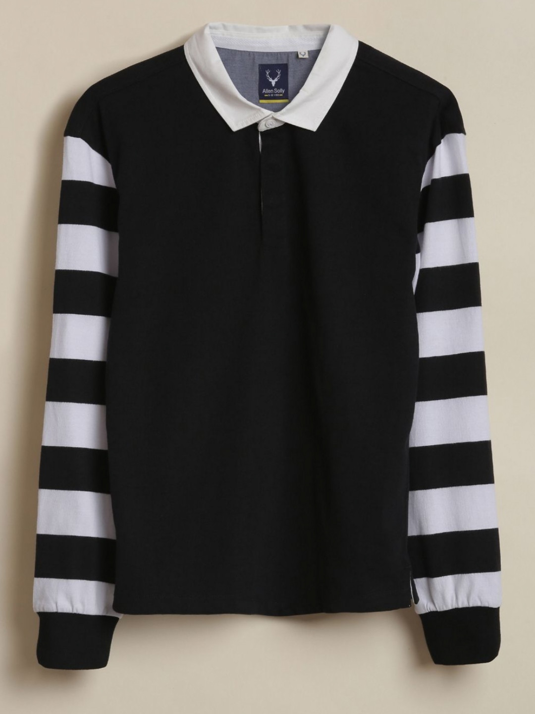 Allen Solly Junior Boys Striped Polo Collar Pure Cotton T-shirt