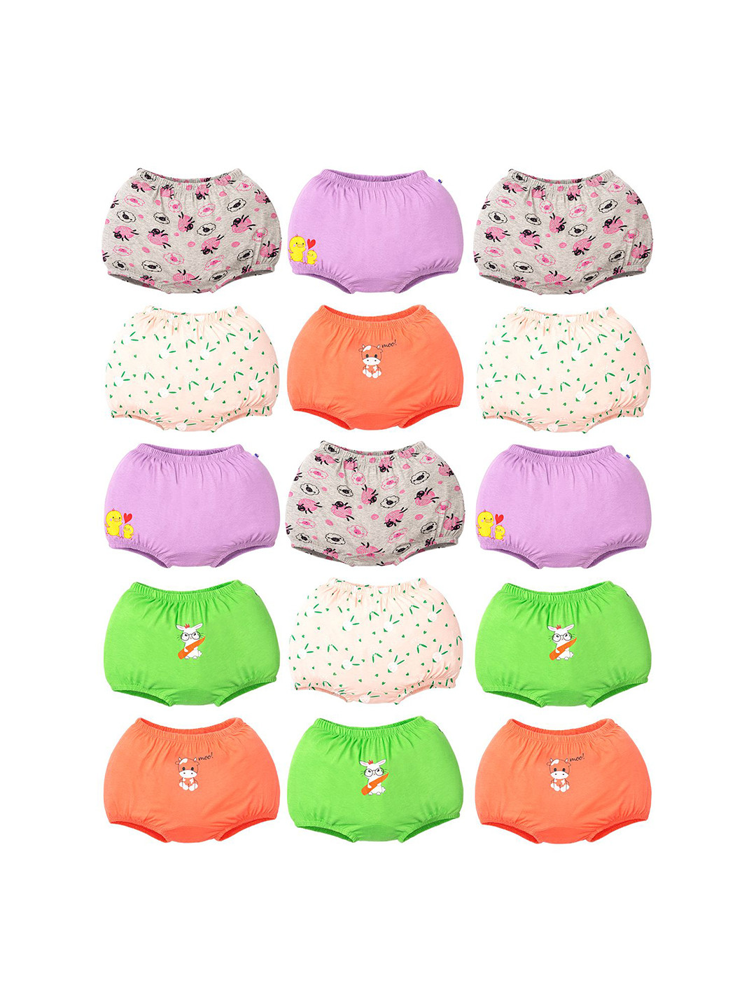 SuperBottoms Kids Pack Of 15 Pure Cotton Basic Briefs BAS-UND-U-V2-BL-FF-4_6Y-15P