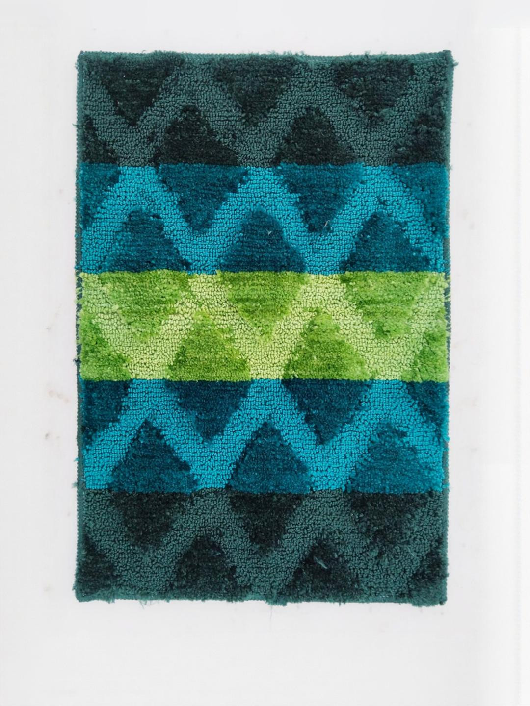CROWN MATTINGS Green 1400 GSM Microfibre Bath Rugs