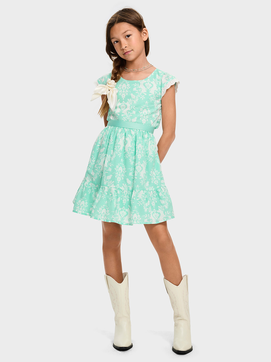 THE CHILDREN'S PLACE Girls Floral Print Fit & Flare Dress