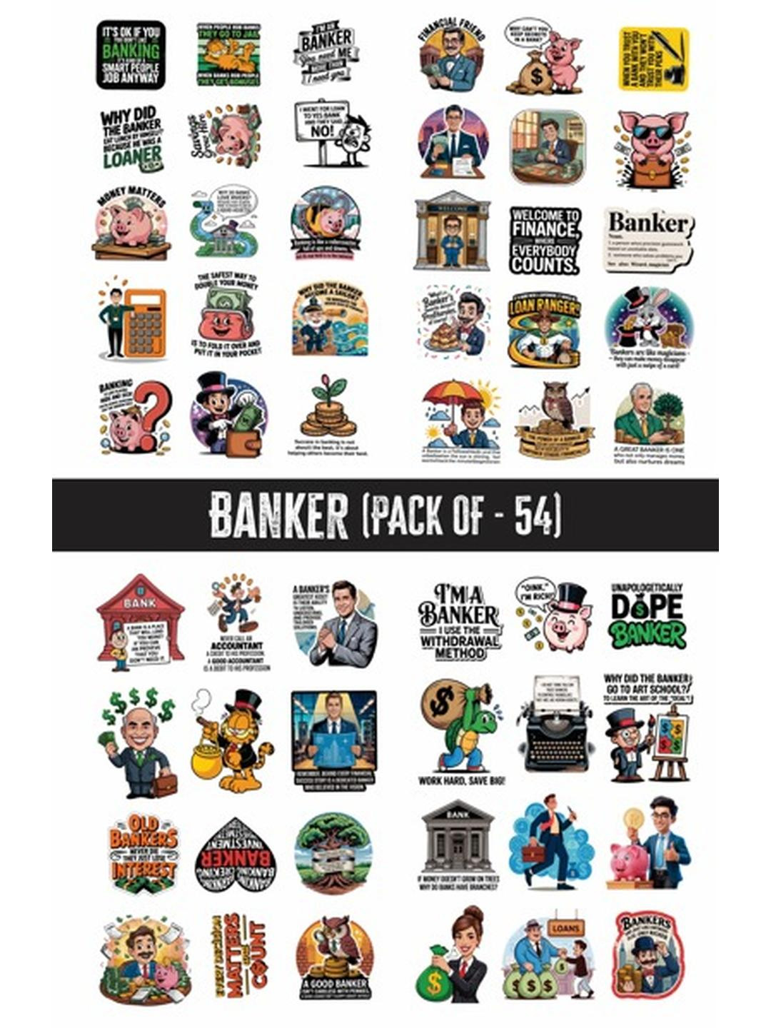 PRINTING DADDY Pack of 54 Profession Vinyl Stickers