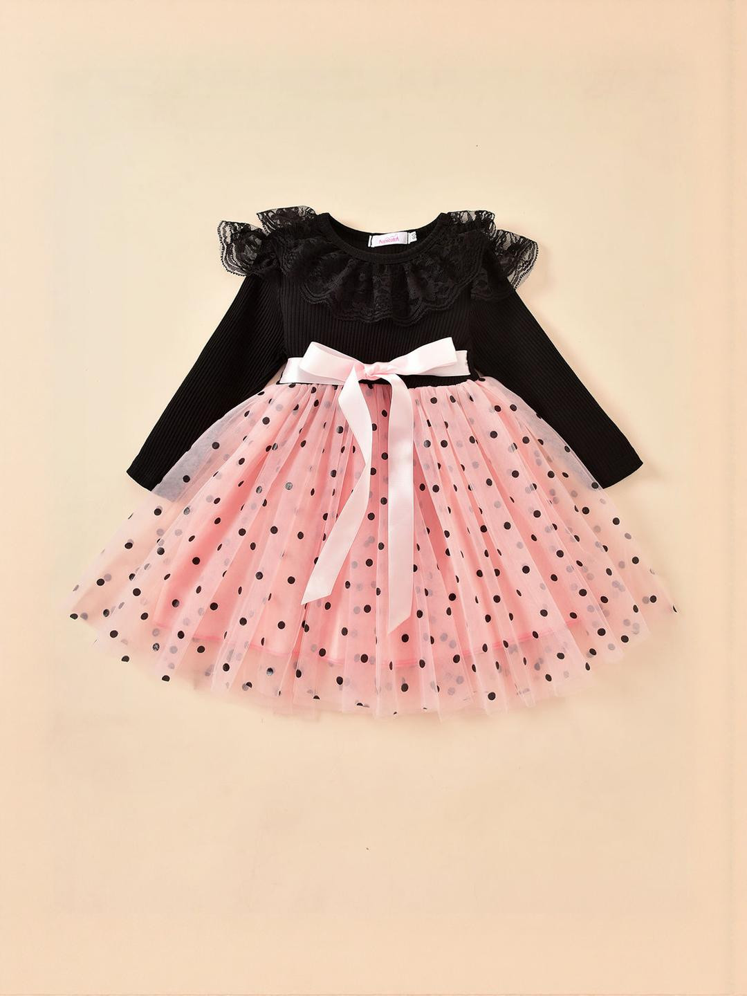 Hopscotch Polka Dot Net Empire Dress