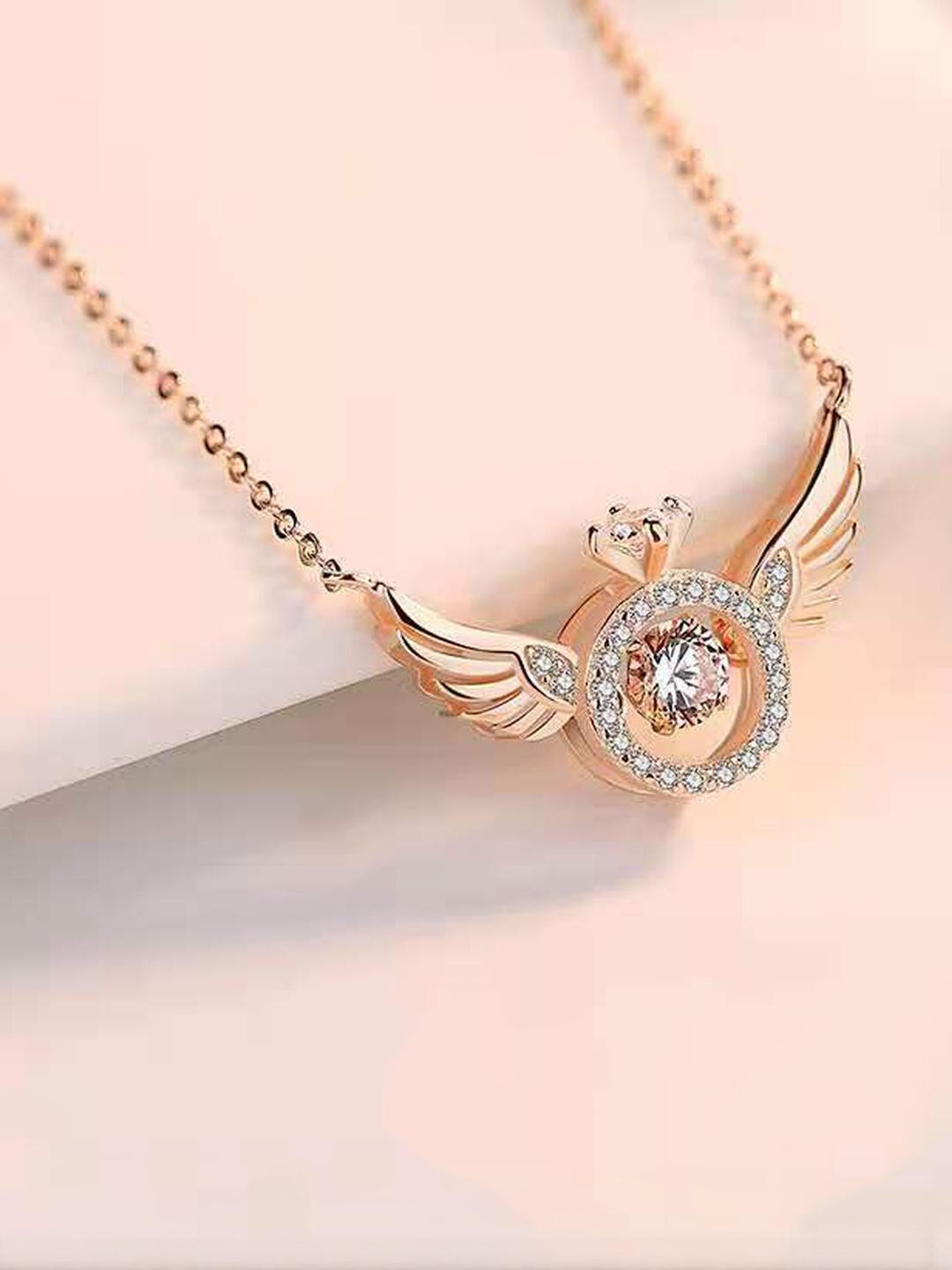 AVIGHNA ARTS Trendy Zircon Angel Charms Pendants with Chains