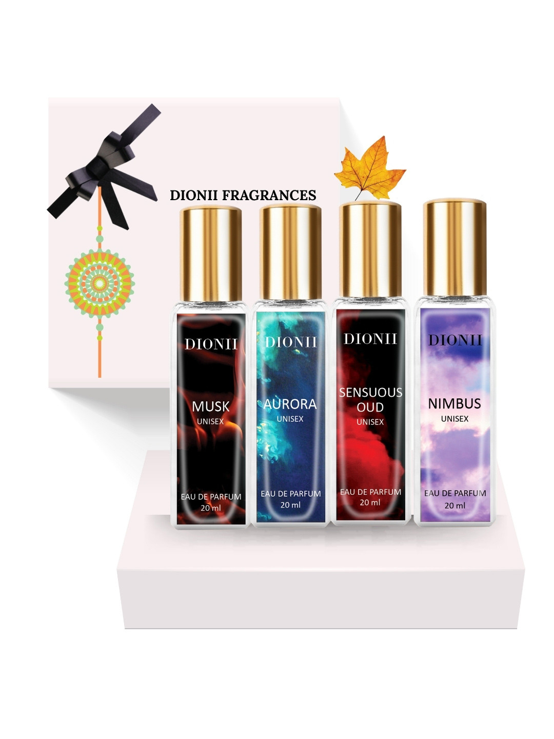 DIONII Rakhi With Aurora Musk Nimbus & Sensuous Oud Eau De Perfume- 20 ml Each Gift Set