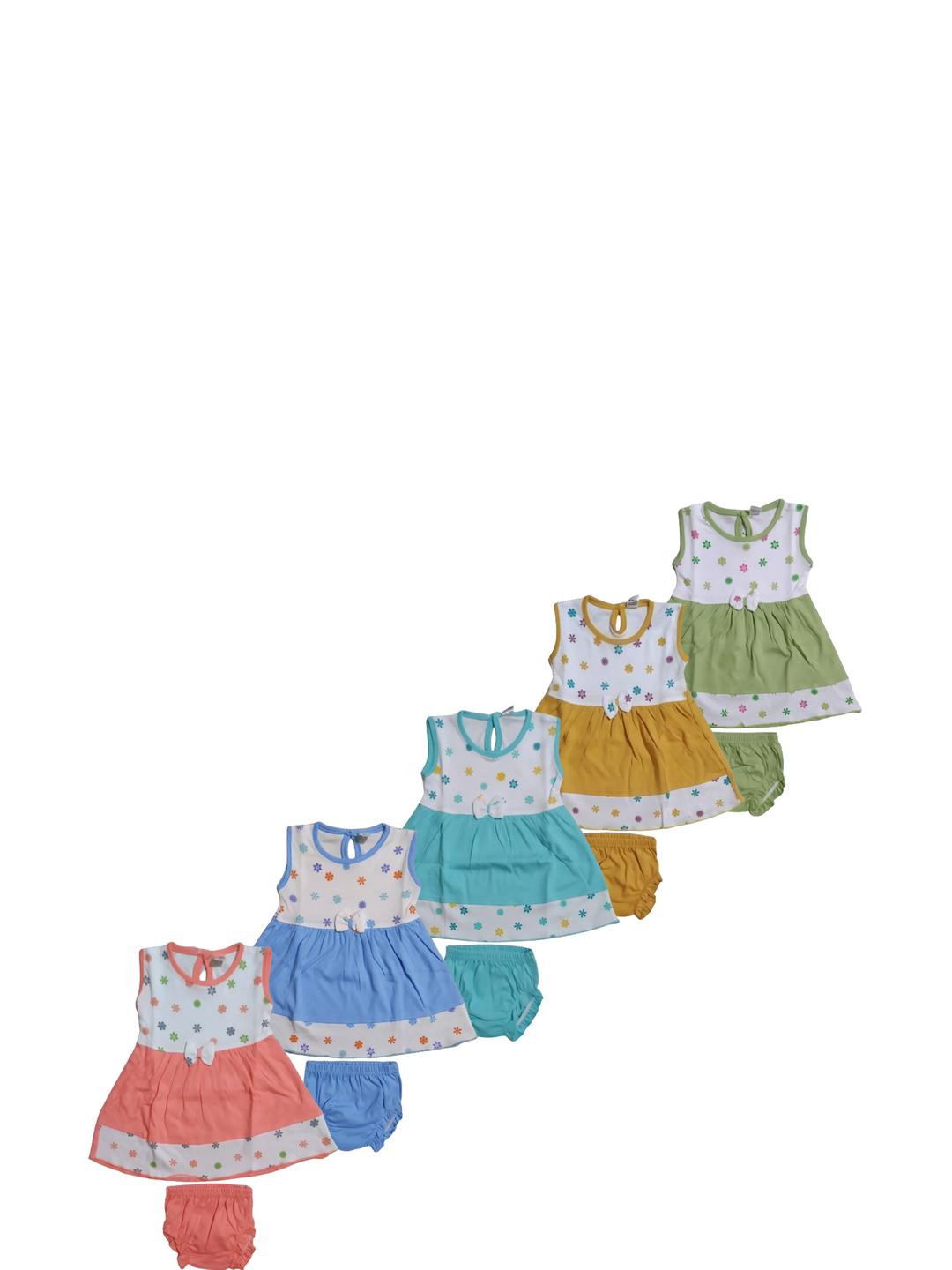 SK NAREN Girls Multi Pure Cotton  Clothing Set