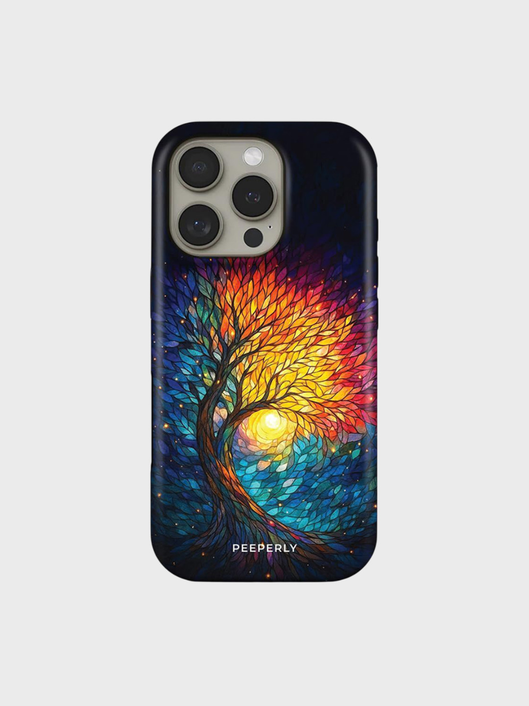 PEEPERLY Women Fireleaf Abstract Printed Impact Resistant iPhone 14 Crystal Back Case