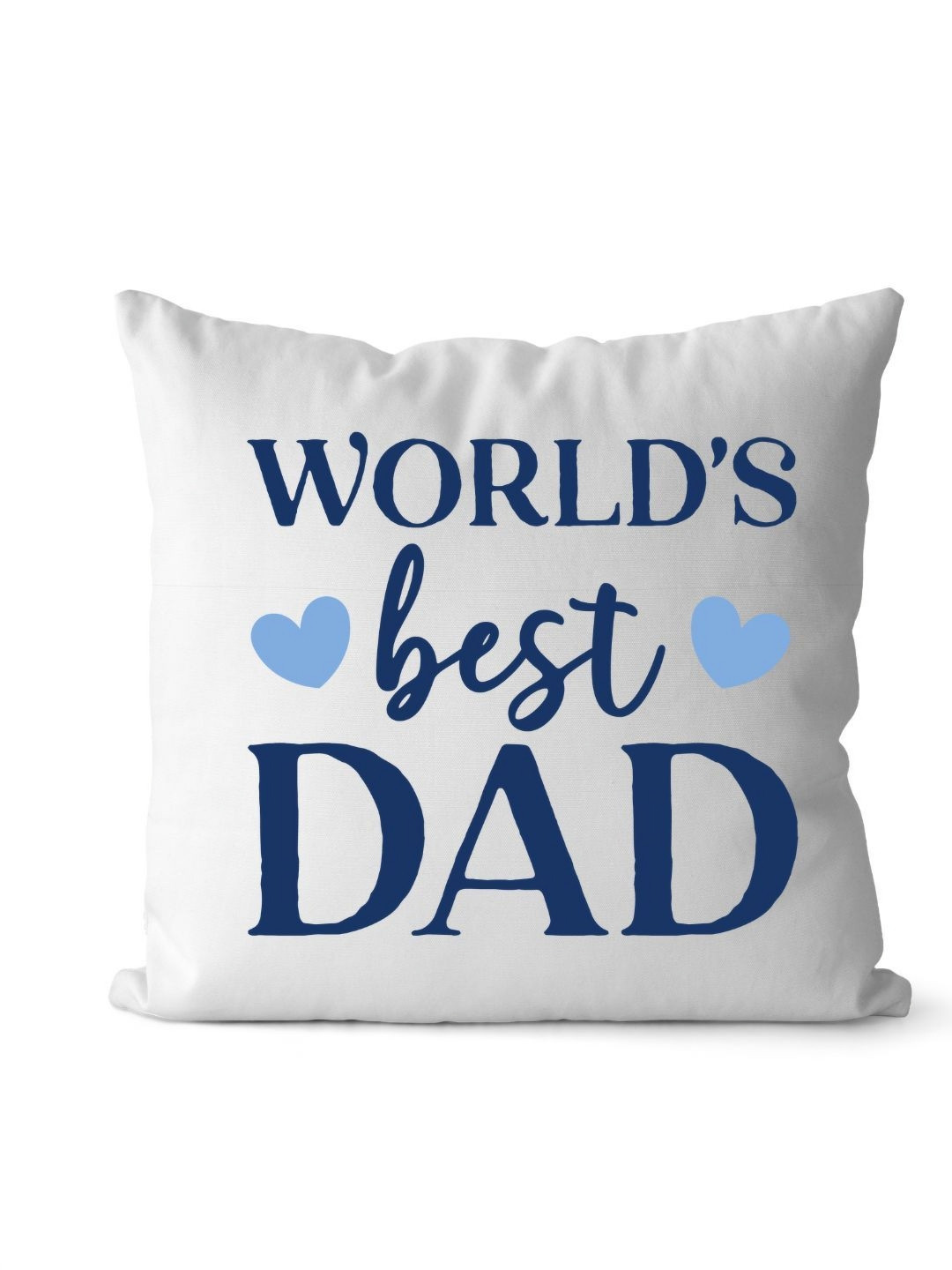 Loops n knots White & Blue Worlds Best Dad Printed Pre-Filled Cushion