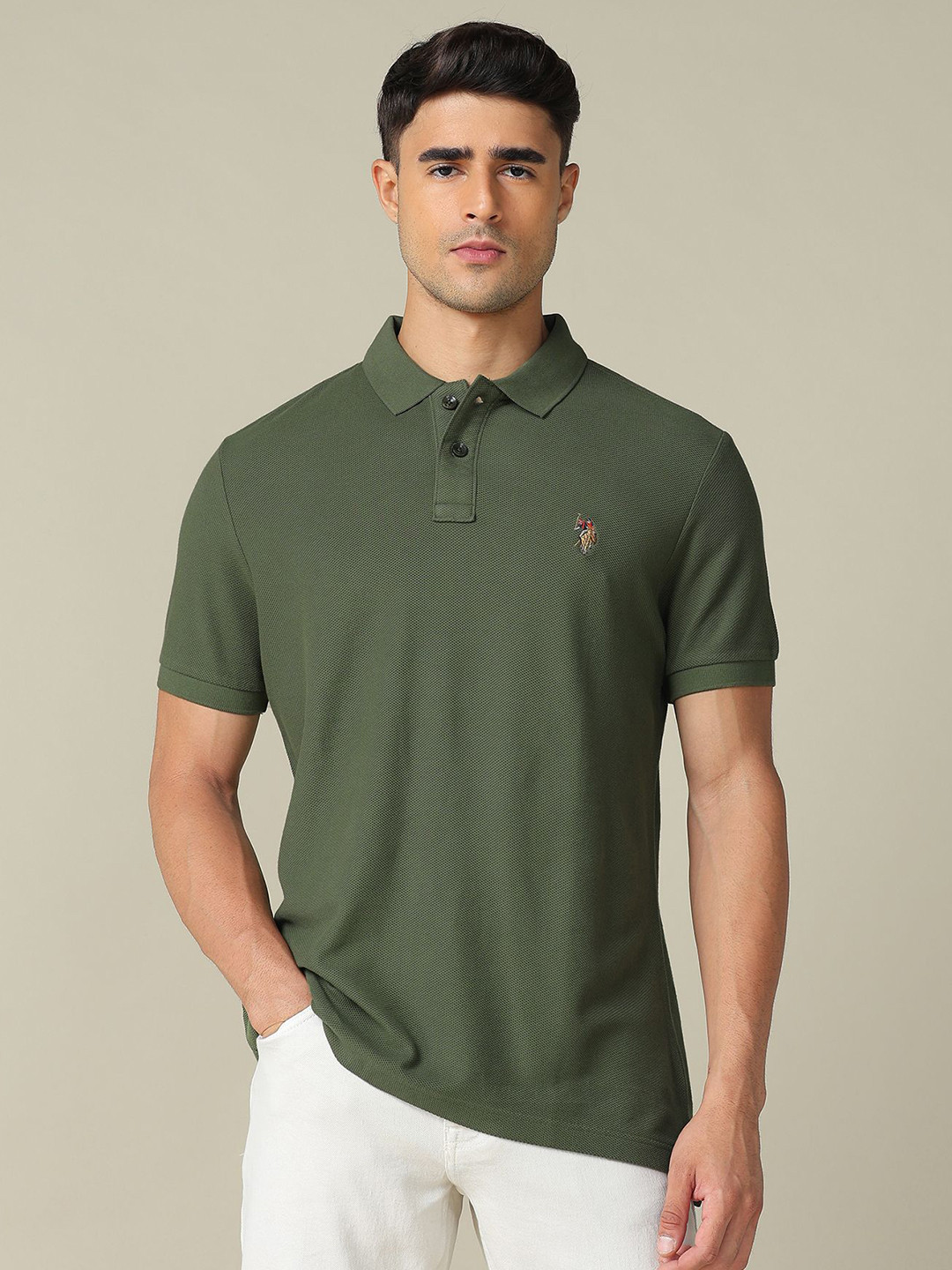 U.S. Polo Assn. Denim Co. Polo Collar Pure Cotton Muscle Fit T-shirt
